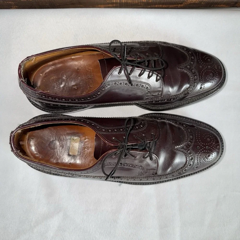 Bootmaster by Thom McAnn Burgundy Leather Wingtips Made in USA Men's Sz‎ 9.5